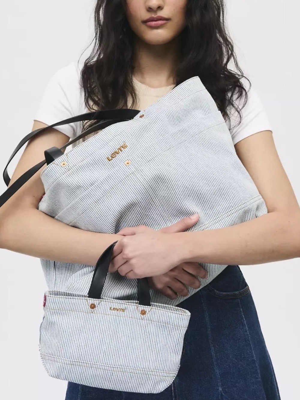 Levi’s Dark Rinse Denim Heritage Micro Tote Bag with Shoulder Strap NWOT
